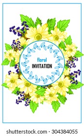 Invitation with floral background