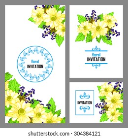 Invitation with floral background