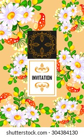 Invitation with floral background