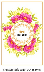 Invitation with floral background