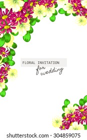 Invitation with floral background