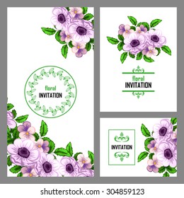 Invitation with floral background