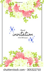 Invitation with floral background