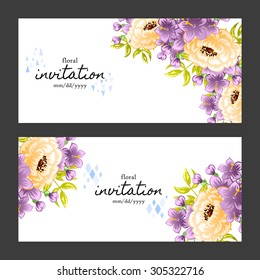Invitation with floral background