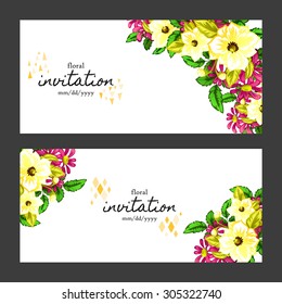 Invitation with floral background