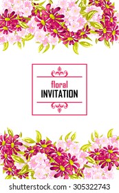 Invitation with floral background