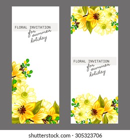 Invitation with floral background