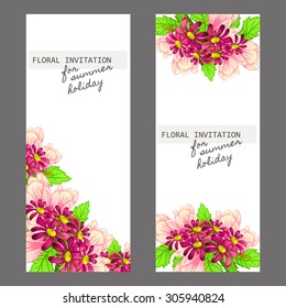 Invitation with floral background