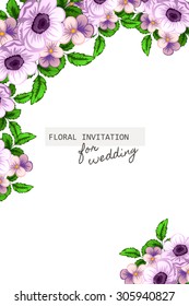 Invitation with floral background