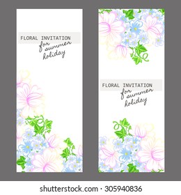 Invitation with floral background