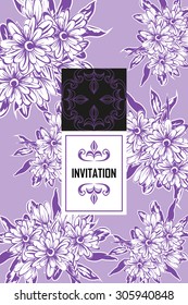 Invitation with floral background