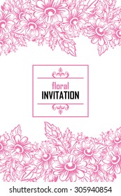 Invitation with floral background