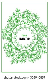 Invitation with floral background