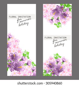 Invitation with floral background