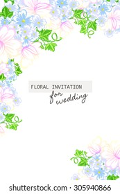 Invitation with floral background