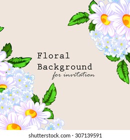 Invitation with floral background