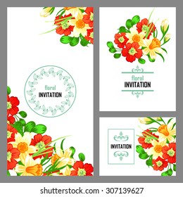 Invitation with floral background