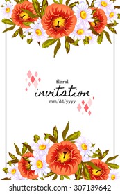 Invitation with floral background