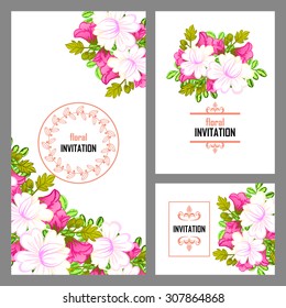 Invitation with floral background