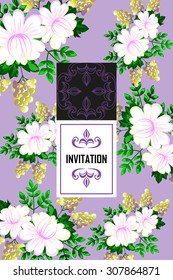 Invitation with floral background