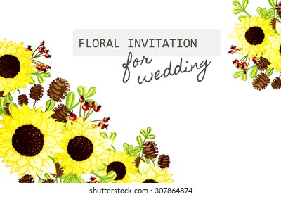 Invitation with floral background