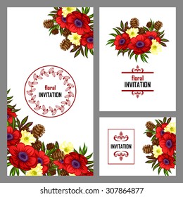 Invitation with floral background