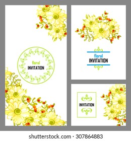 Invitation with floral background
