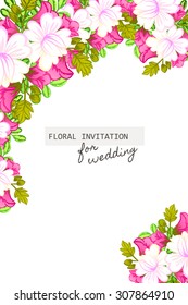 Invitation with floral background