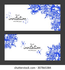 Invitation with floral background