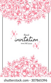 Invitation with floral background