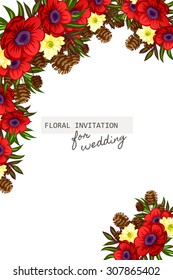 Invitation with floral background