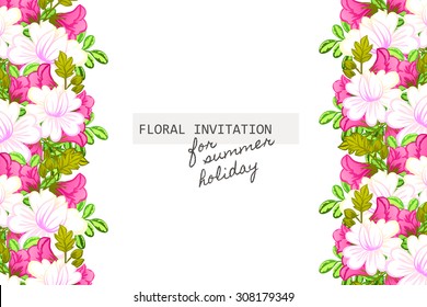 Invitation with floral background