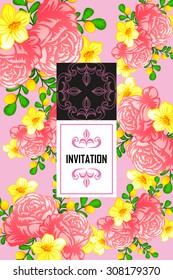 Invitation with floral background Invitation with floral background