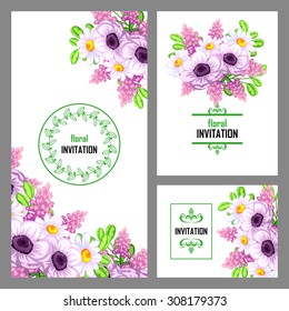 Invitation with floral background