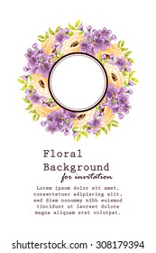 Invitation with floral background