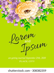 Invitation with floral background
