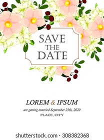 Invitation with floral background