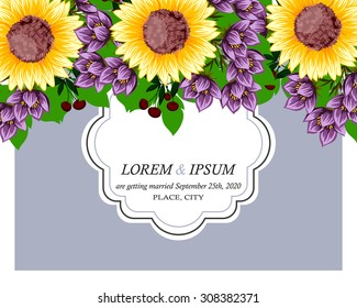 Invitation with floral background