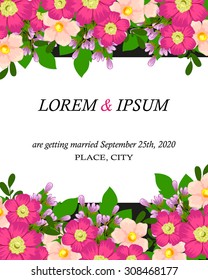 Invitation with floral background