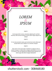 Invitation with floral background