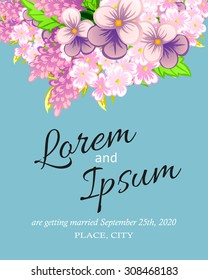Invitation with floral background