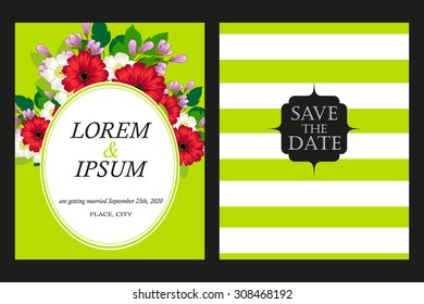 Invitation with floral background