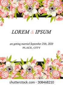 Invitation with floral background