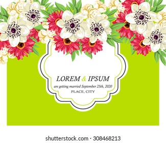Invitation with floral background