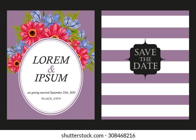 Invitation with floral background