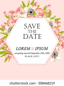 Invitation with floral background