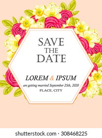 Invitation with floral background