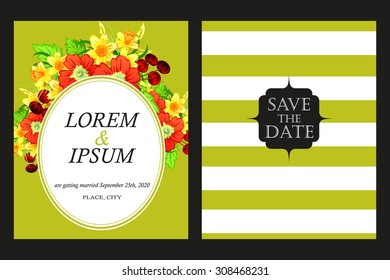 Invitation with floral background
