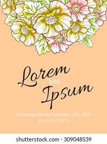Invitation with floral background