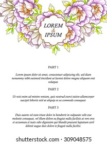 Invitation with floral background